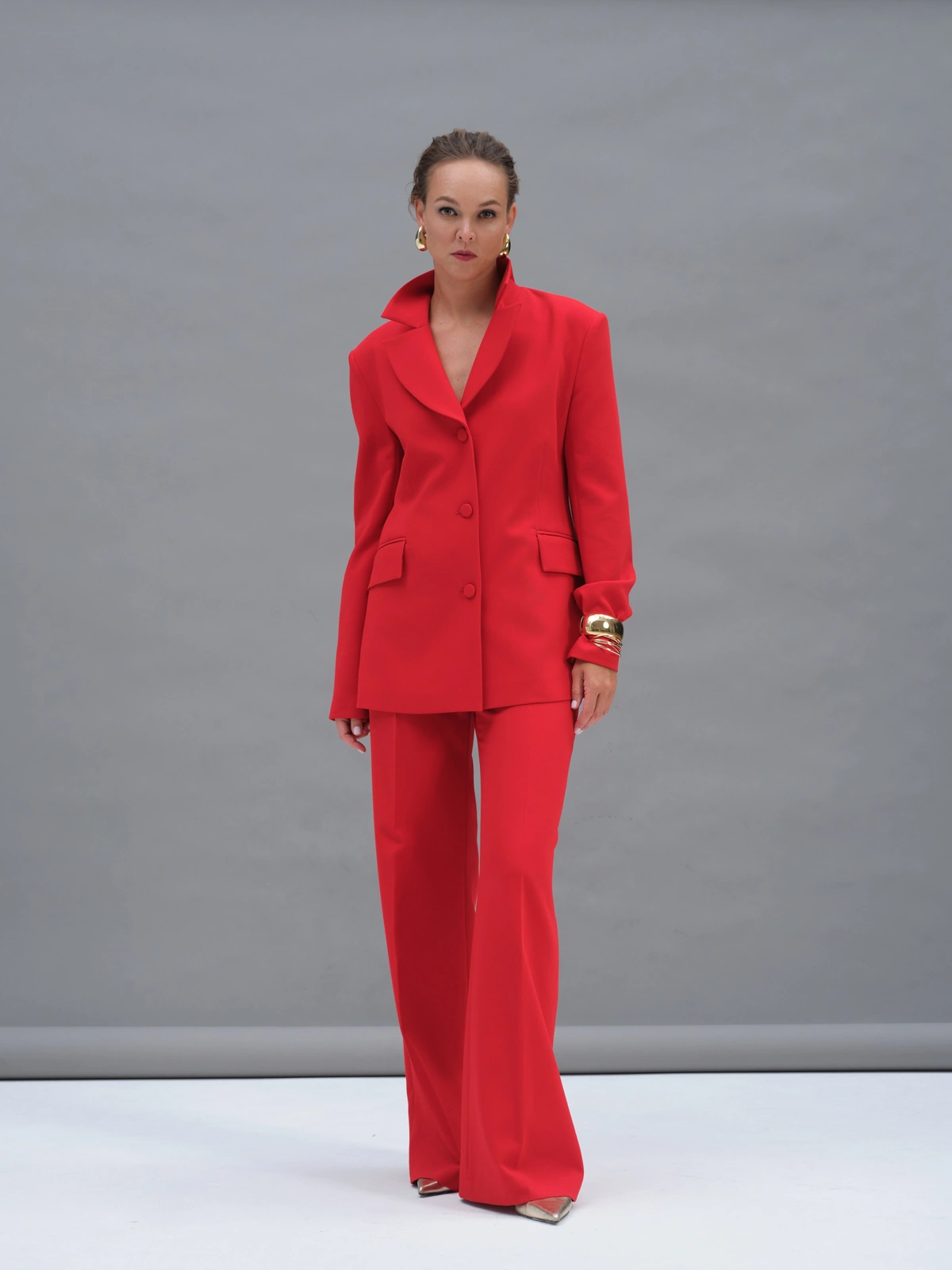 Красные расклешенные брюки Aphrodite