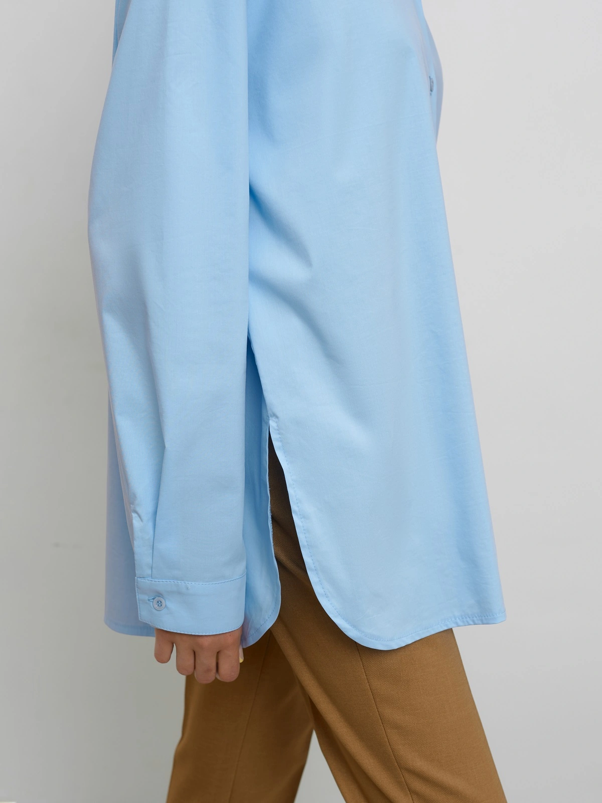 Голубая рубашка оверсайз