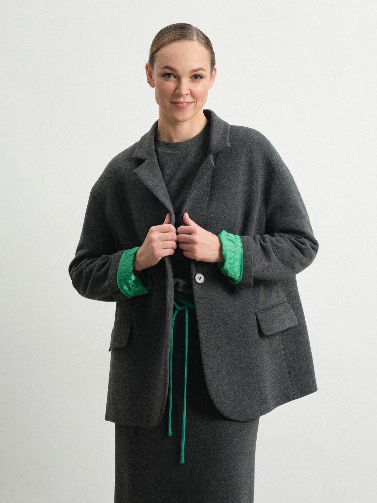 Серый жакет из футера Muscari