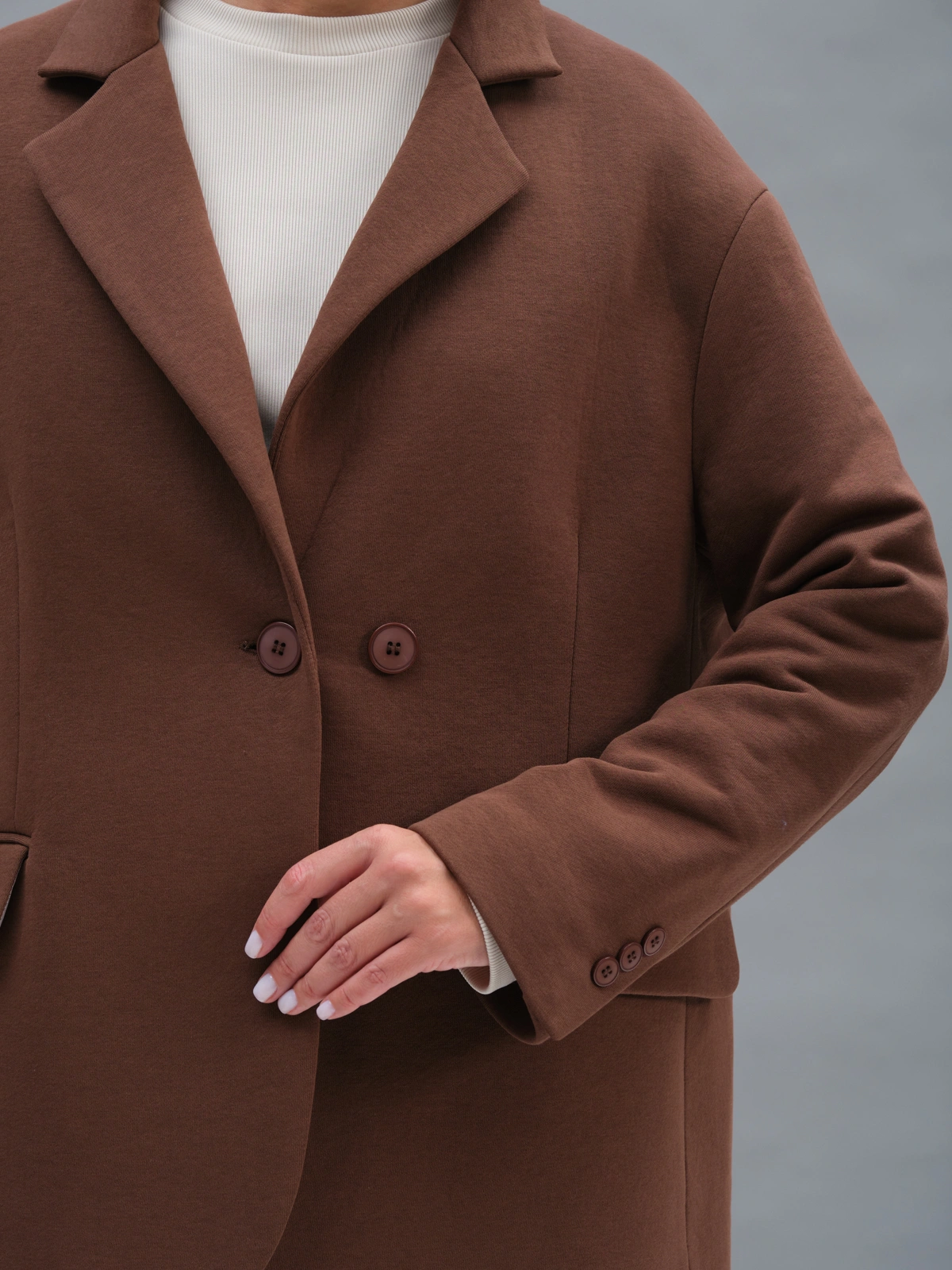 Шоколадный жакет из футера