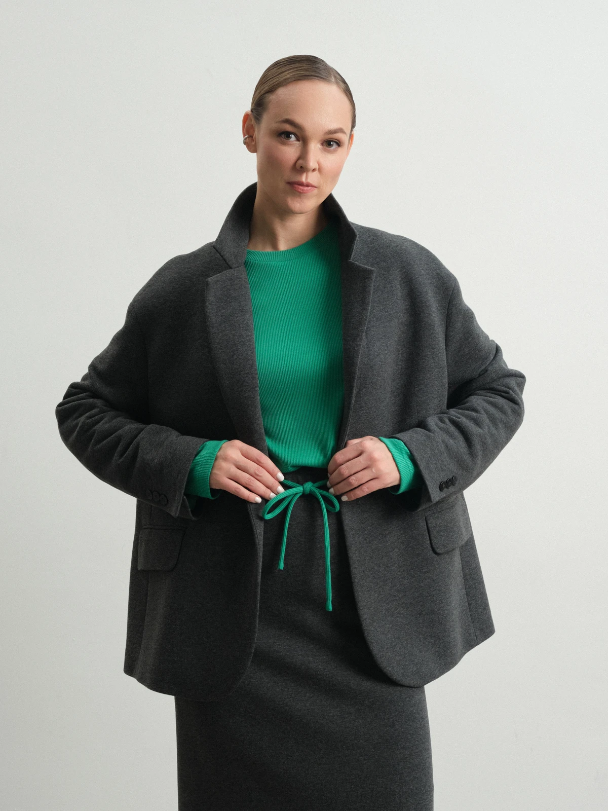 Серый жакет из футера Muscari