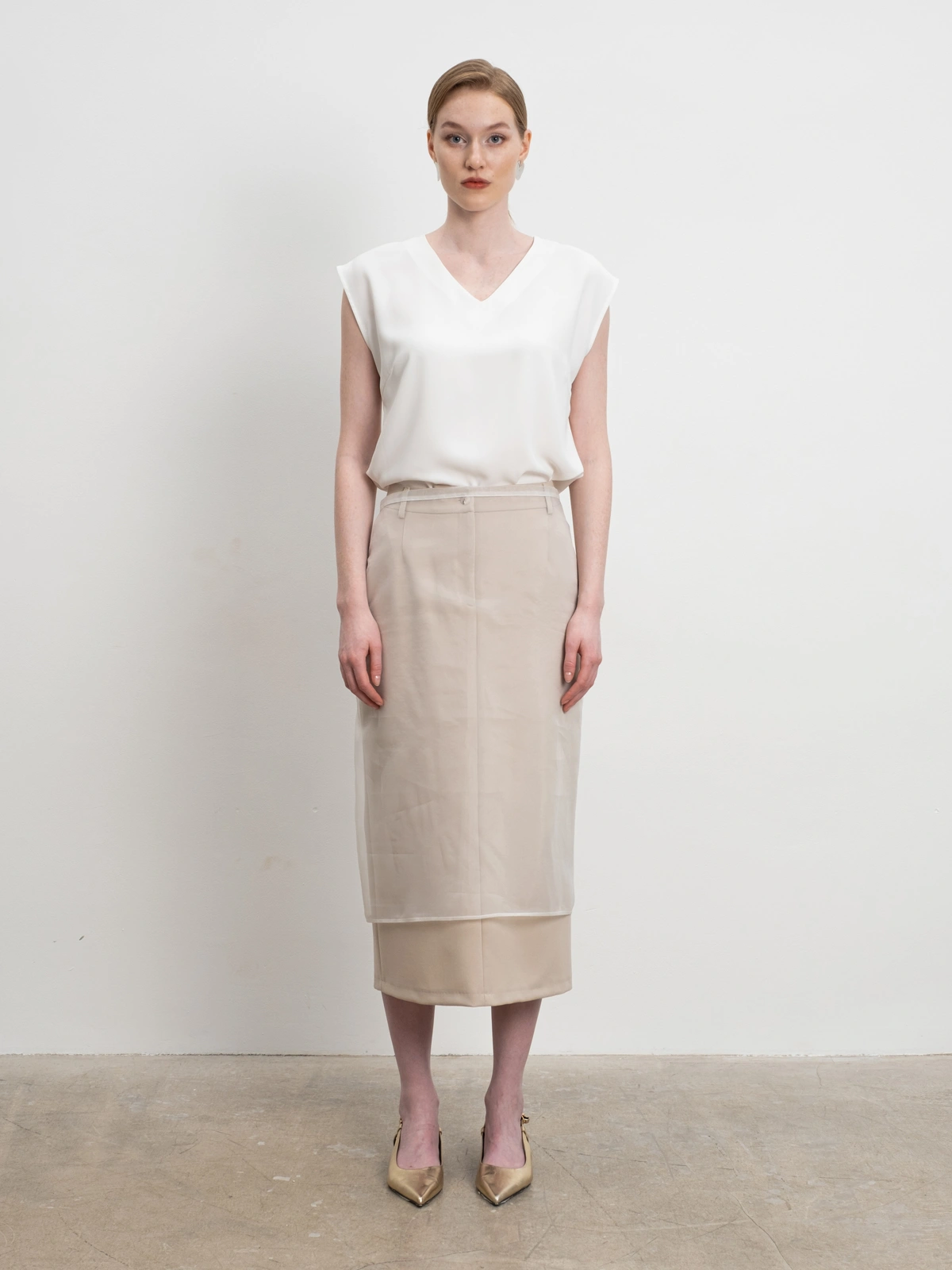 Молочная юбка из органзы