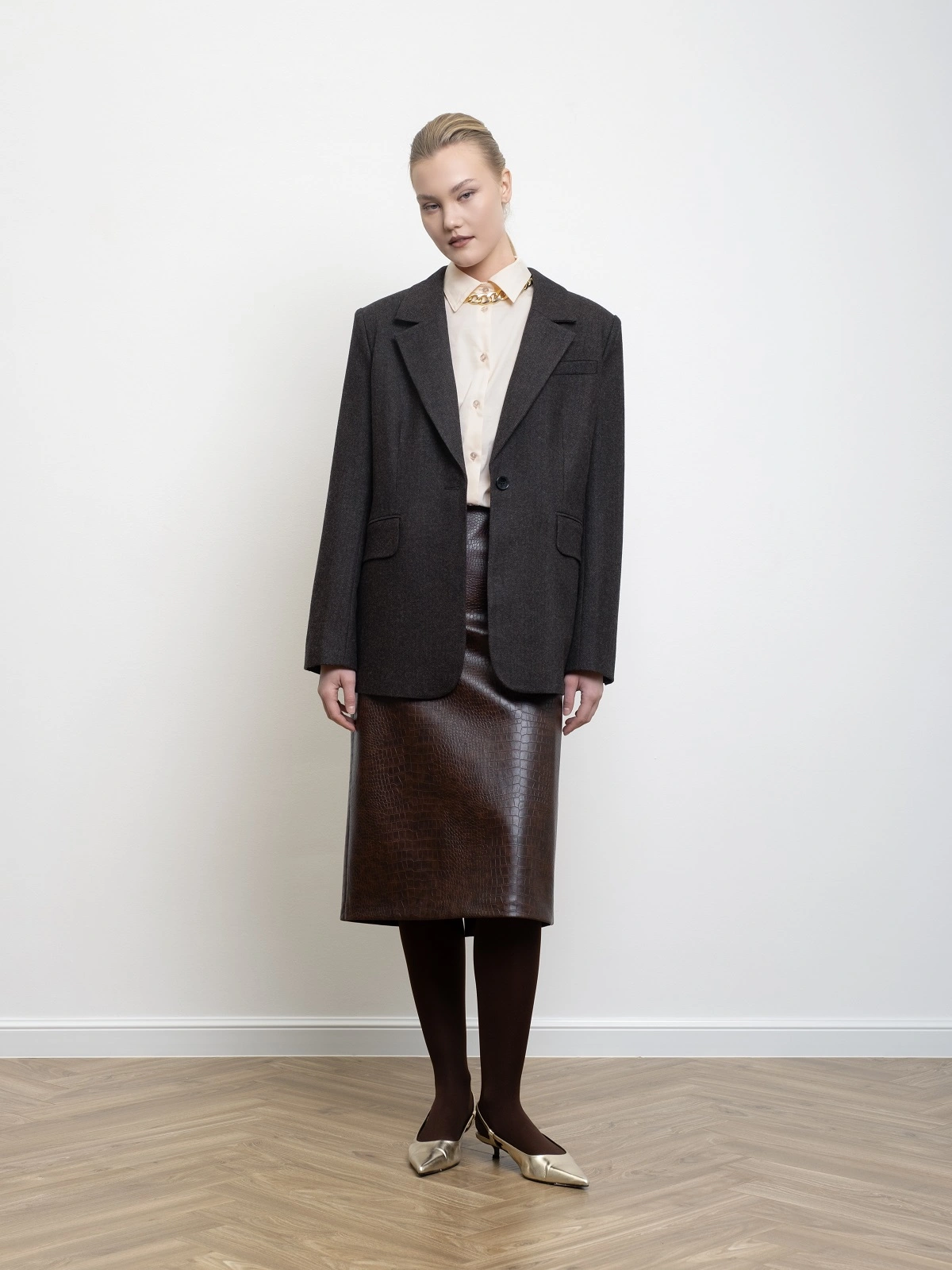 Шоколадный моножакет в елочку