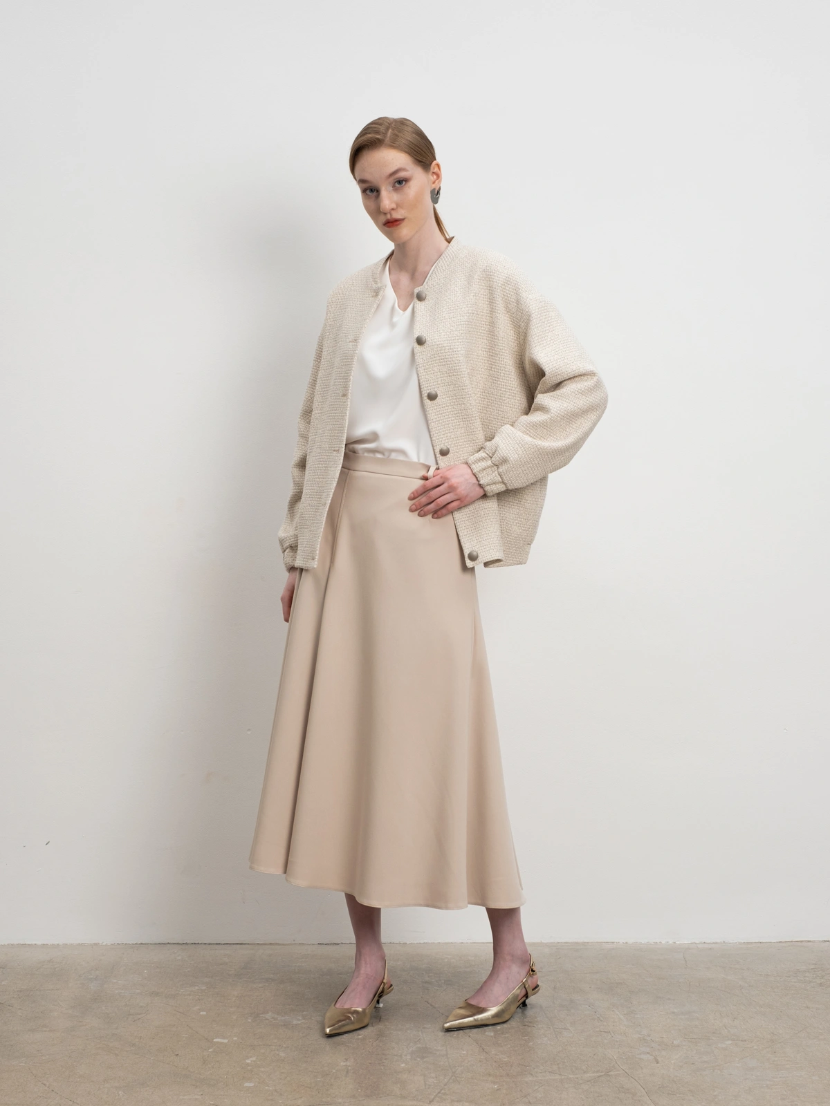 Юбка годе в оттенке слоновая кость