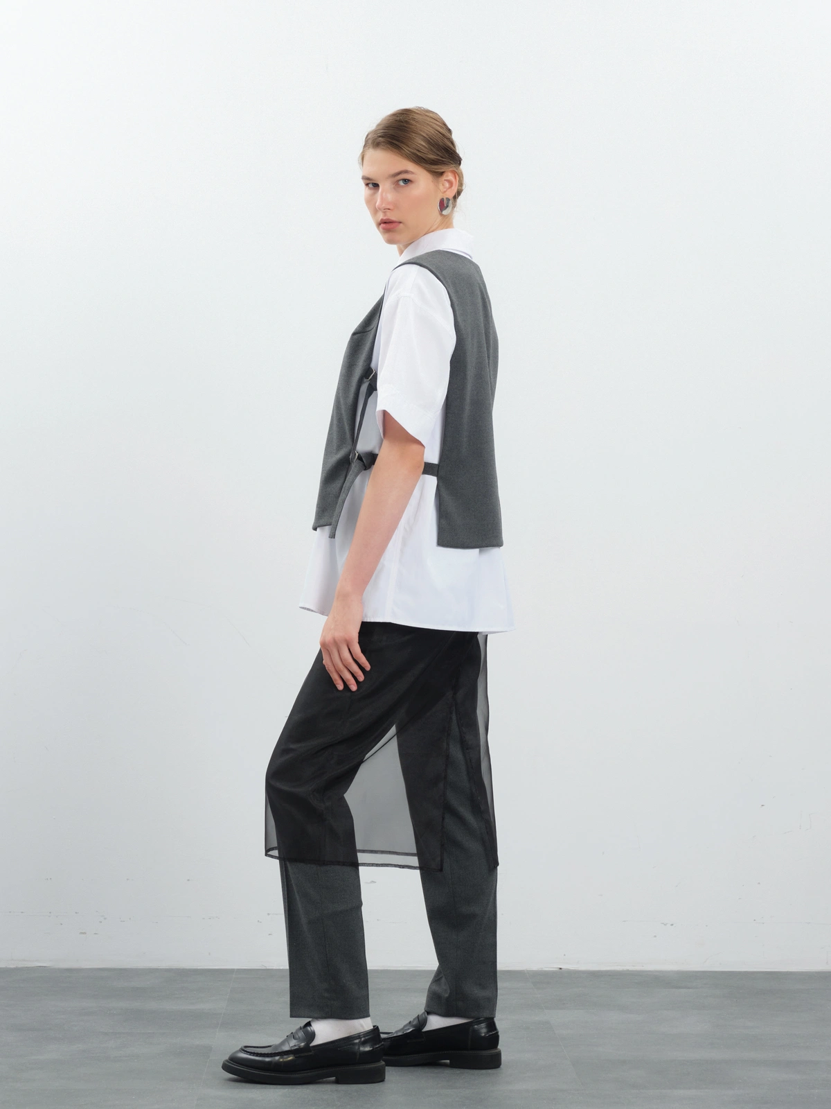 Черная юбка из органзы