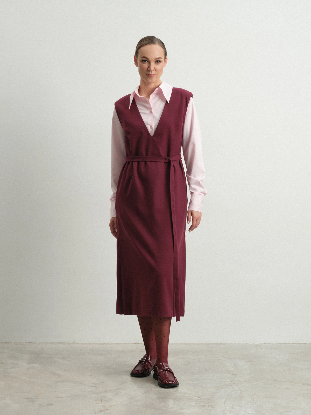 Бордовый сарафан Tulip