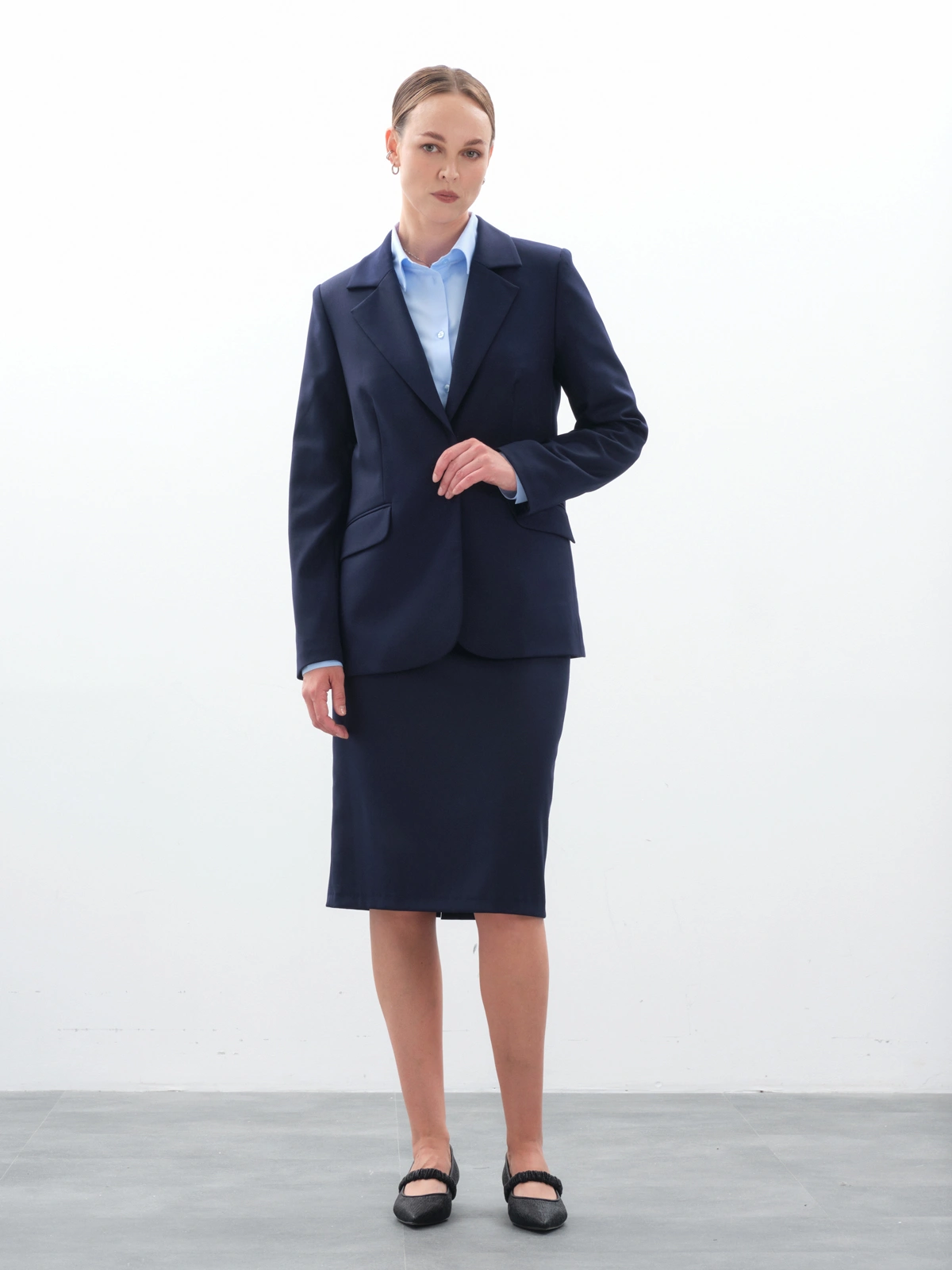 Юбка миди синяя