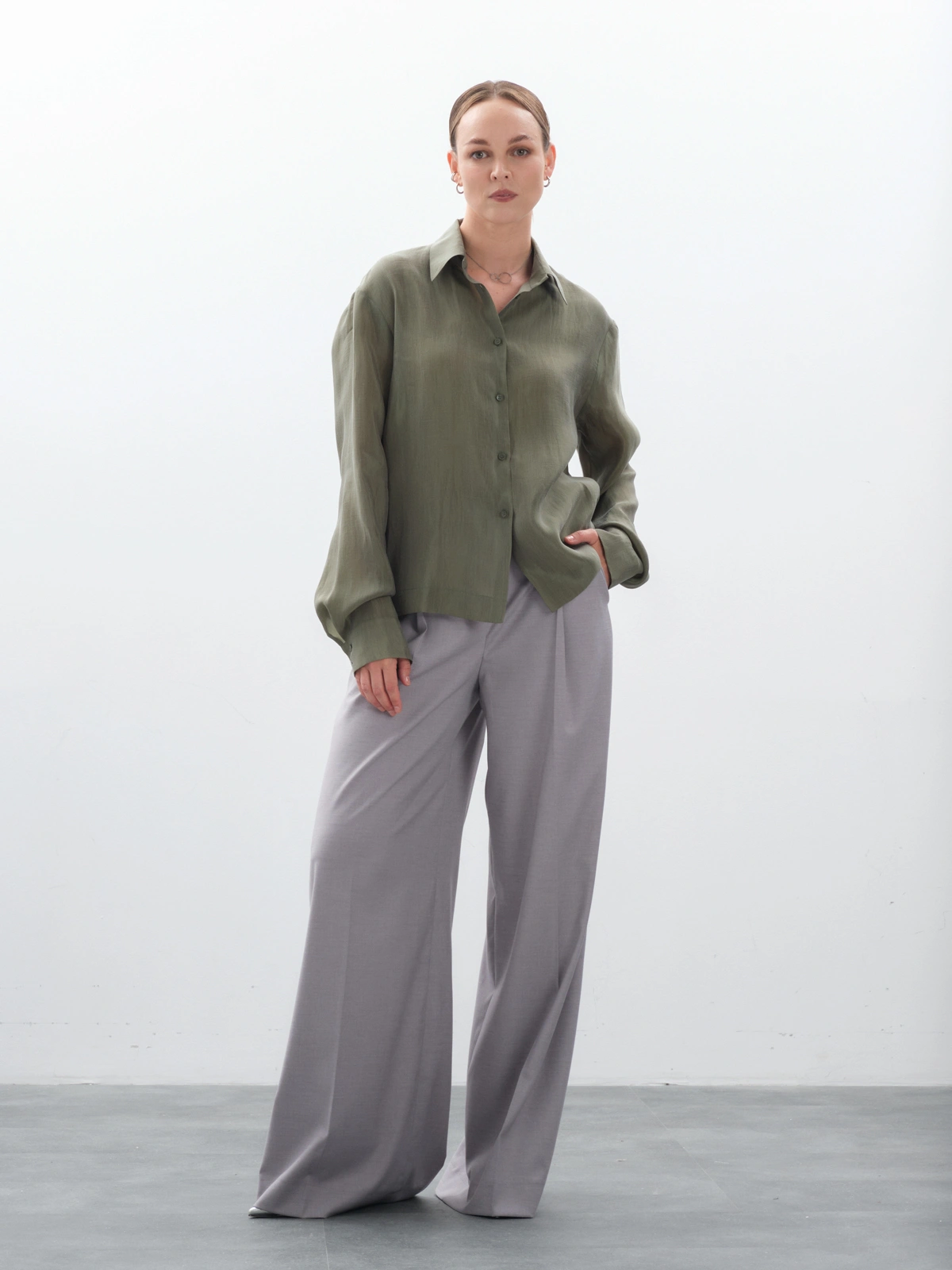 Брюки широкие серые hedonist