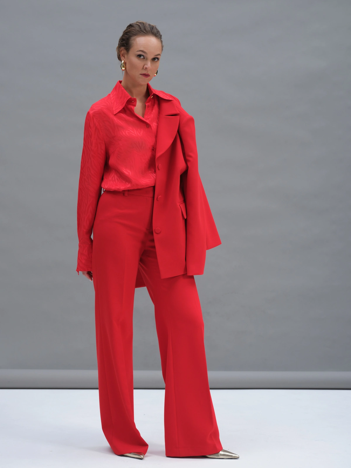 Красный силуэтный жакет Aphrodite