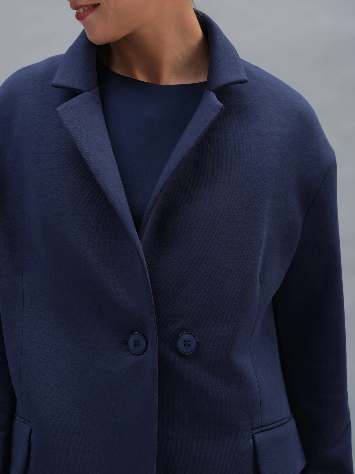 Синий жакет из футера