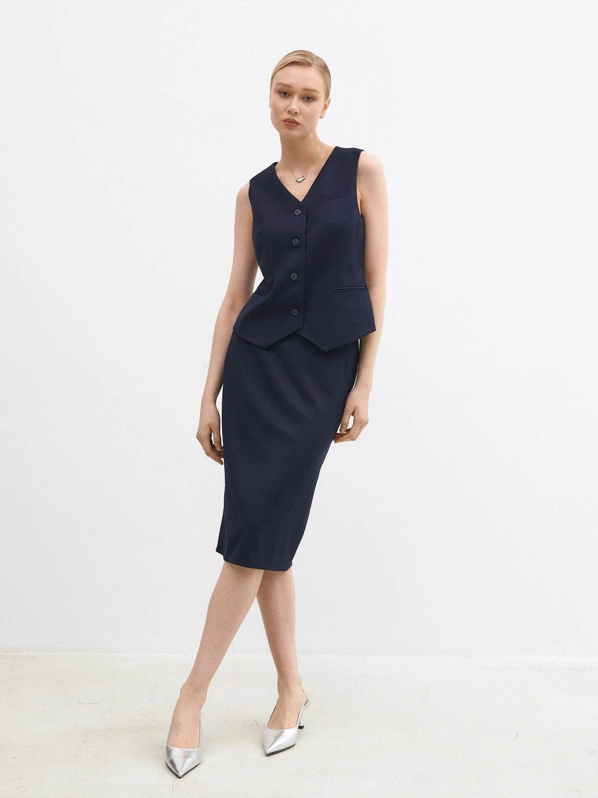 Синяя базовая юбка