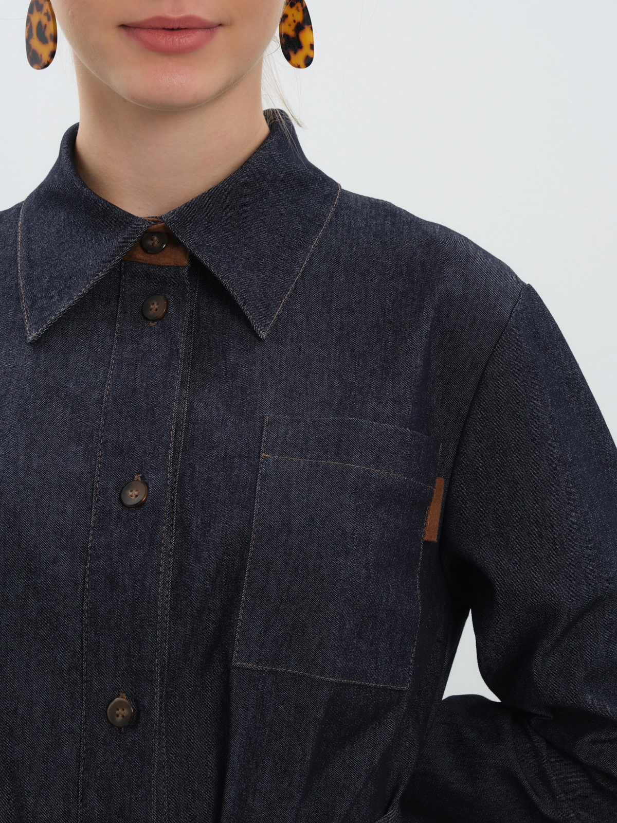 Темно-синее платье из денима