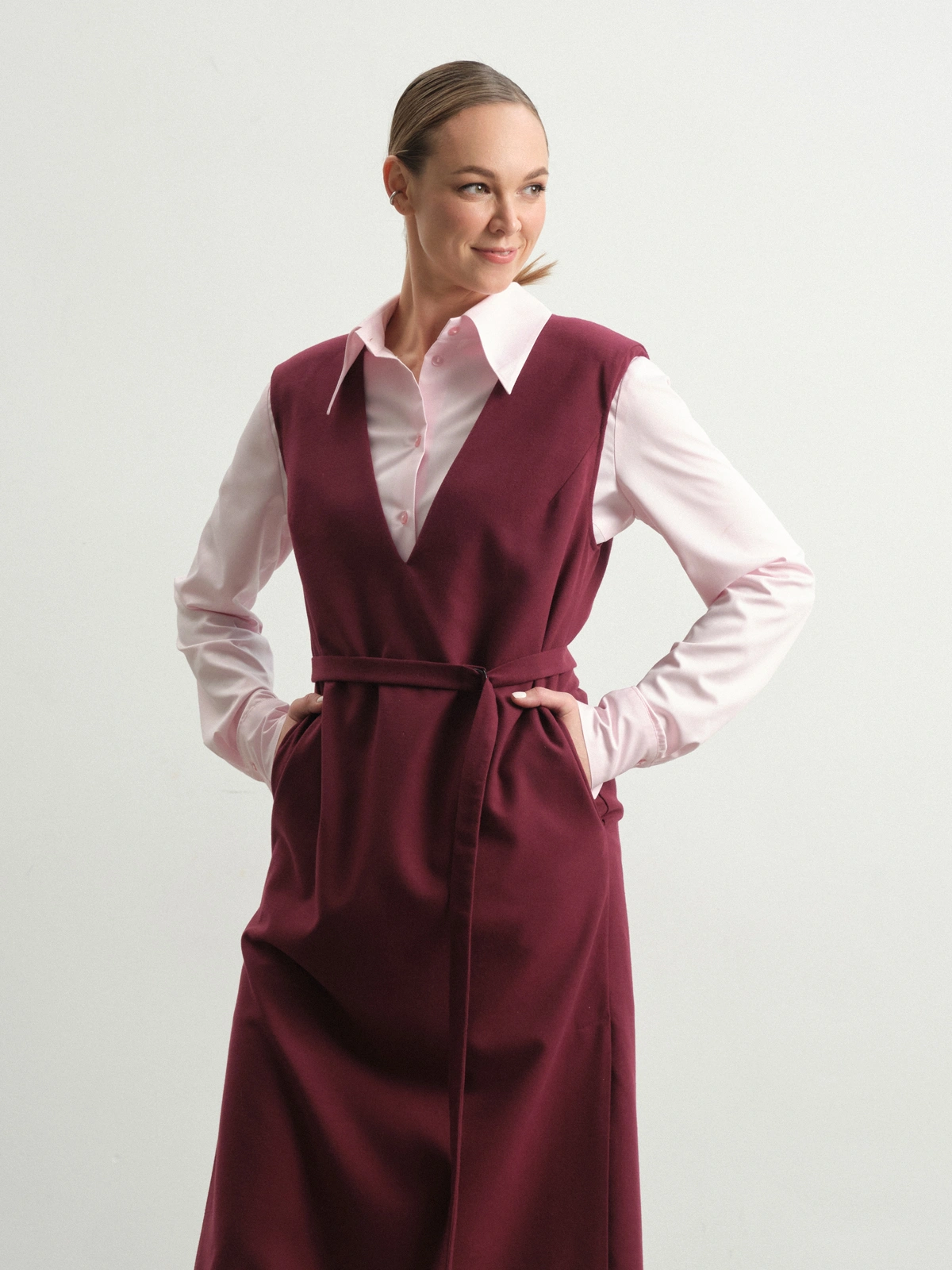 Бордовый сарафан Tulip