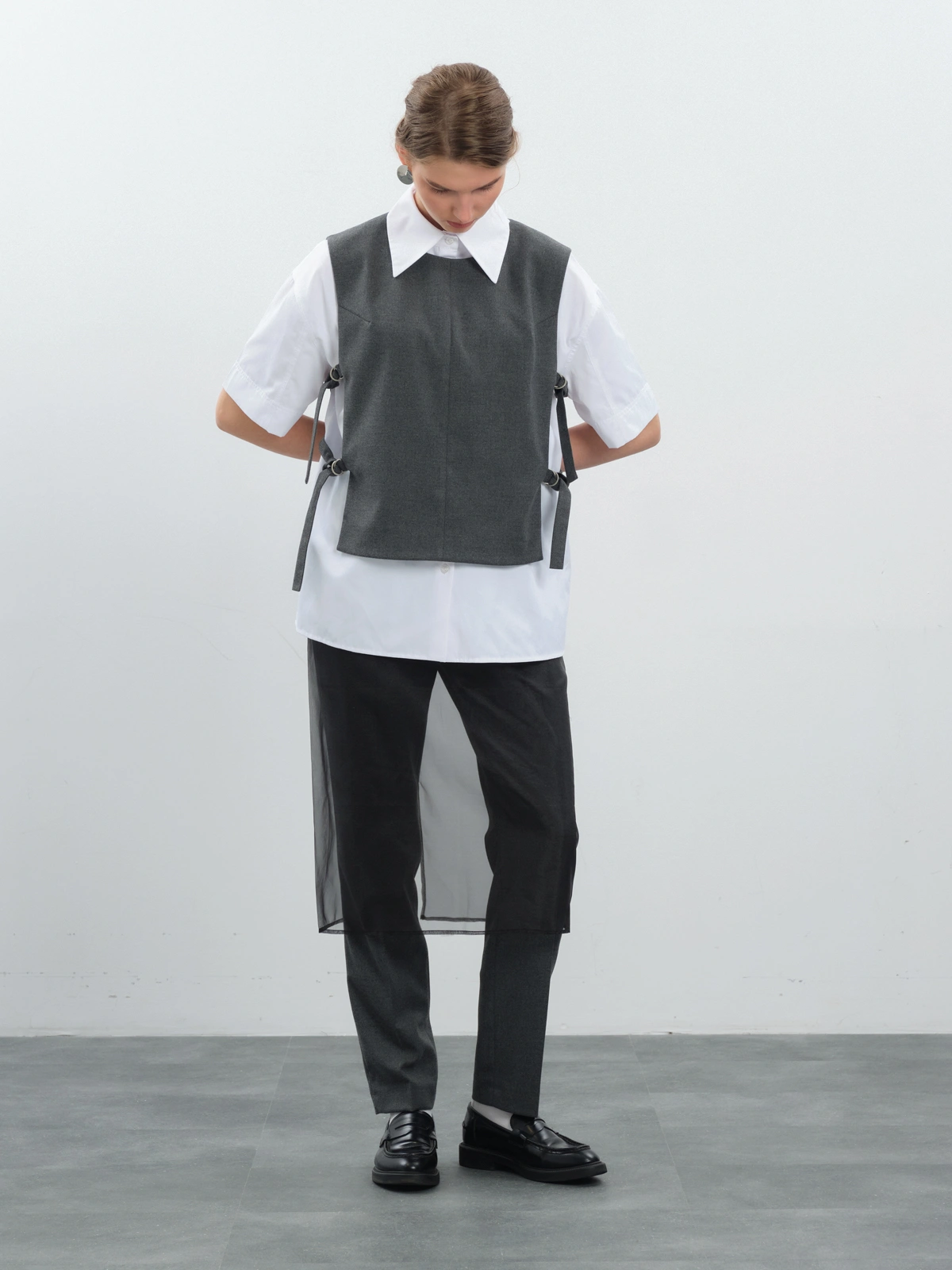 Черная юбка из органзы