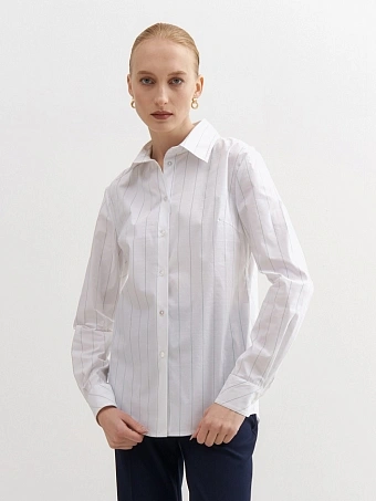 Рубашка в зеленую полоску