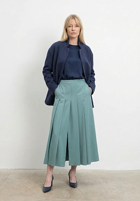 Мятная юбка со складками