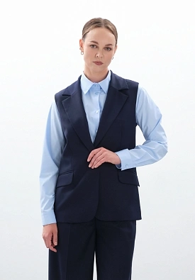 Жилет удлиненный синий