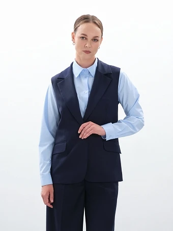 Жилет удлиненный синий