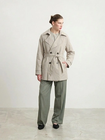 Бежевый укороченный тренч Honesty