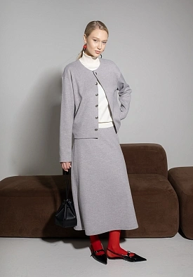 Серая трикотажная юбка