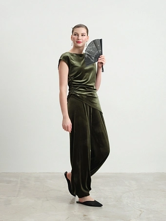 Бархатные брюки-алладины Shizen