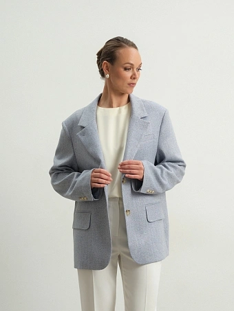 Голубой меланжевый жакет Triumph