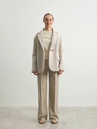 Бежевые брюки на резинке Bergenia