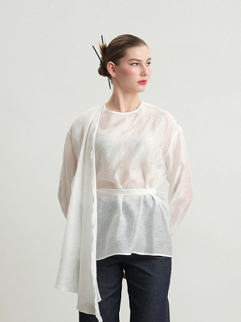 Белая блуза с отлетной деталью Wabi