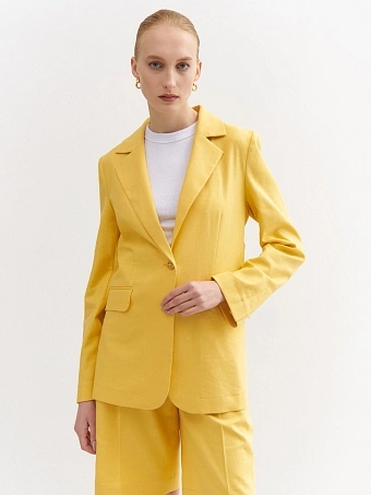 Желтый однобортный жакет