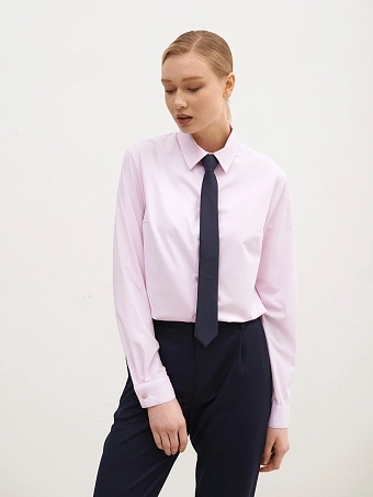 Розовая прямая рубашка бамбук