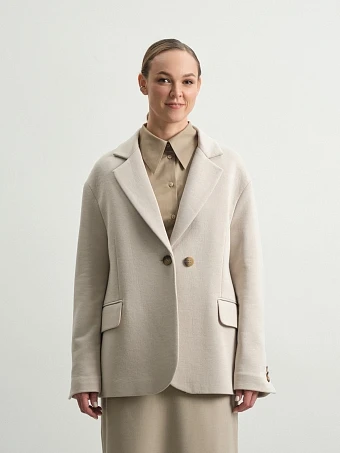 Бежевый жакет из футера Daffodil