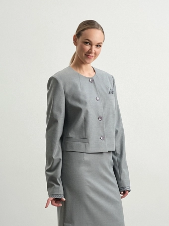 Укороченный серый жакет Viola