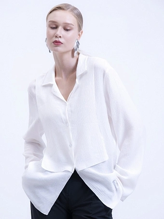 Белая блуза с пластроном