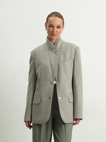 Зеленый меланжевый жакет Elegance