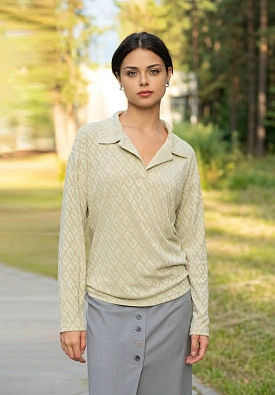 Зеленый лонгслив-поло buddy