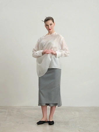 Юбка с воланом в полоску Viola