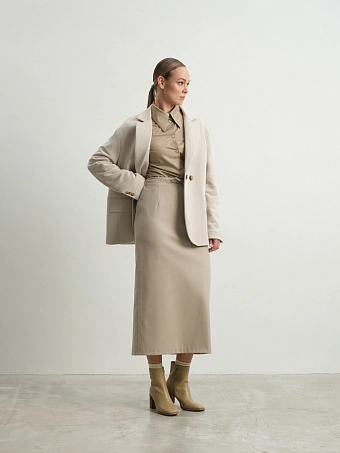 Бежевая юбка на резинке Bergenia