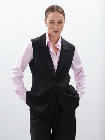 Жилет удлиненный черный