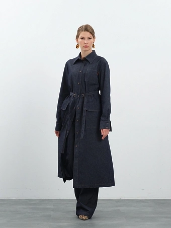 Темно-синее платье из денима