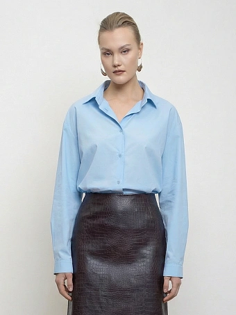 Голубая рубашка оверсайз