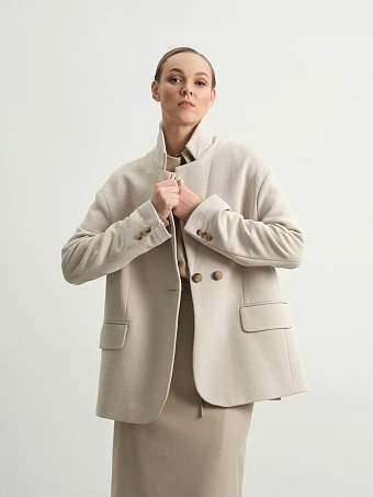 Бежевый жакет из футера Daffodil