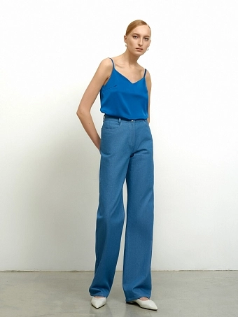 Голубые джинсы трубы