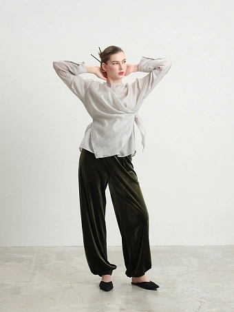 Бархатные брюки-алладины Shizen