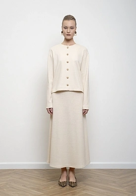 Молочная трикотажная юбка