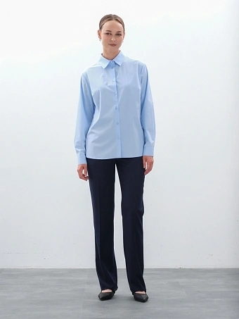 Классические синие прямые брюки