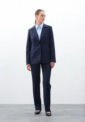 Классические синие прямые брюки