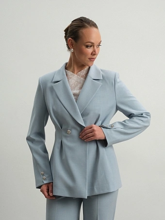 Голубой приталенный жакет Allure
