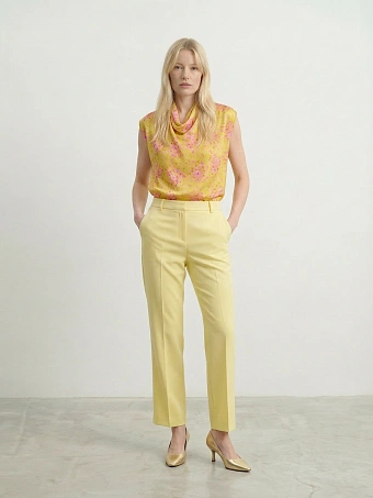 Укороченные лимонные брюки