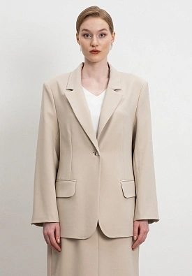 Бежевый жакет оверсайз