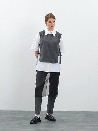 Черная юбка из органзы